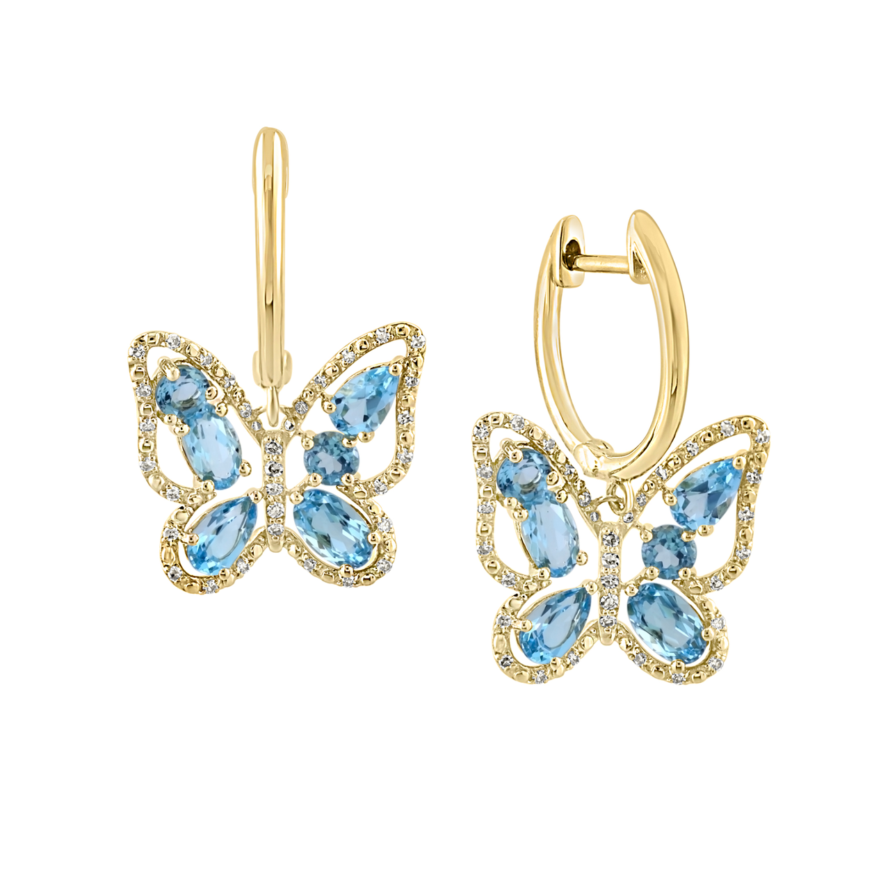 Gold butterfly earrings top